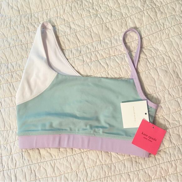 kate spade new york Colorblock Spliced one shoulder Sports Bra NWT $88 XS - Picture 10 of 11